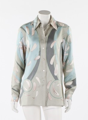 Lot 52 - Two Hermès printed silk blouses, 1990s,...