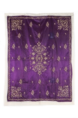 Lot 441 - An embroidered purple satin Marawedding...