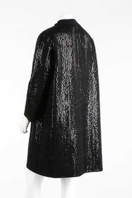 Lot 116 - A Lanvin couture black sequined wool evening...