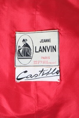 Lot 115 - A Lanvin-Castillo red moir ottoman silk swing...