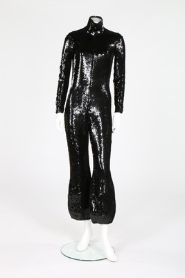 Lot 155 - A Valentino couture black sequined jumpsuit...