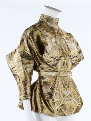 Lot 291 - An Alexander McQueen gold and silver brocaded...