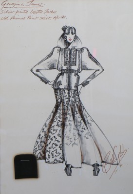 Lot 147 - A similar Bill Gibb fashion sketch,...