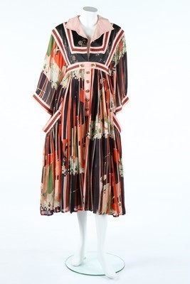 Lot 162 - A good Bill Gibb printed chiffon smock-like...