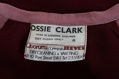 Lot 133 - An Ossie Clark mauve and plum moss 'Heavenly...