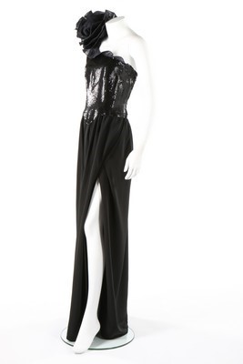 Lot 178 - A Valentino couture black sequined silk...
