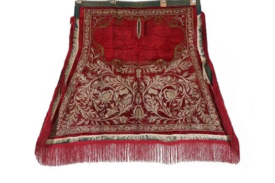 Lot 445 - A Maraembroidered crimson velvet saddle cloth,...