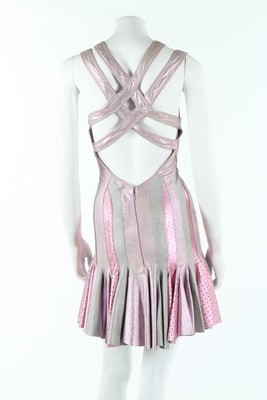 Lot 288 - An Alexander McQueen metallic finished suede...