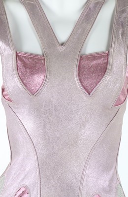Lot 288 - An Alexander McQueen metallic finished suede...