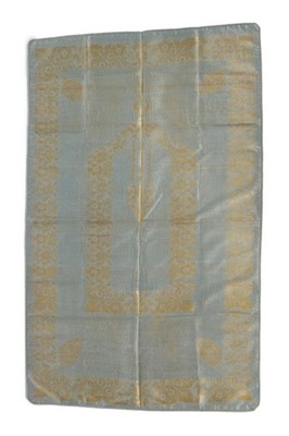 Lot 446 - A brocaded pale blue moiré silk and gold...