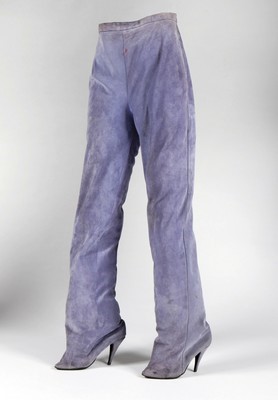 Lot 276 - A rare Alexander McQueen pair of lilac suede...