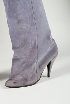 Lot 276 - A rare Alexander McQueen pair of lilac suede...