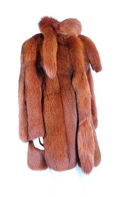 Lot 175 - A dyed orange-red fox fur jacket, 1980s-90s,...