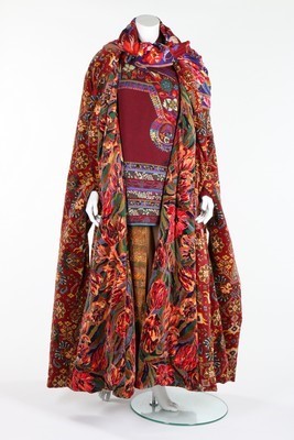 Lot 274 - An opulent Kenzo printed velvet evening coat,...