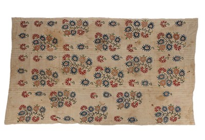 Lot 451 - An embroidered muslin quilt cover, Turkish,...