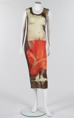 Lot 206 - An Issey Miyake pleated dress with image by...