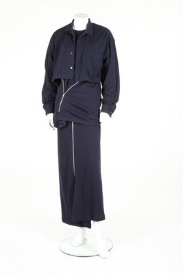 Lot 214 - A Comme des Garons navy knitted jersey...