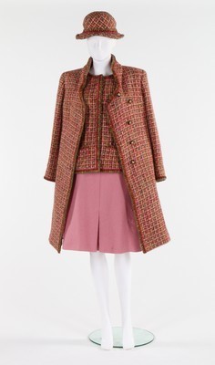 Lot 30 - A Chanel pink tweed coat and jacket, 2000s,...