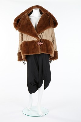 Lot 211 - An Issey Miyake voluminous brown faux-fur...