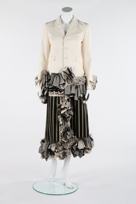 Lot 247 - A Comme des Garons cream and black ruffled...