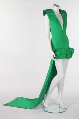 Lot 256 - A Martin Margiela green silk evening dress...