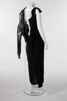 Lot 252 - A Yohji Yamamoto black crpe dress with chains,...