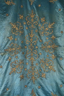 Lot 455 - A turquoise satin Marawedding coverlet,...