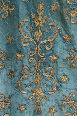 Lot 455 - A turquoise satin Marawedding coverlet,...