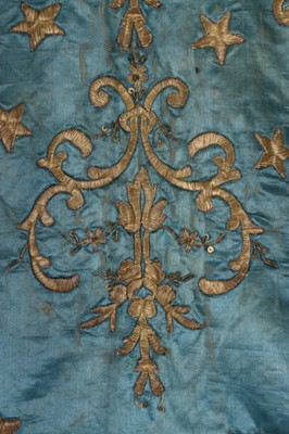 Lot 455 - A turquoise satin Marawedding coverlet,...