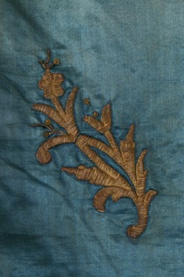 Lot 455 - A turquoise satin Marawedding coverlet,...