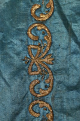 Lot 455 - A turquoise satin Marawedding coverlet,...