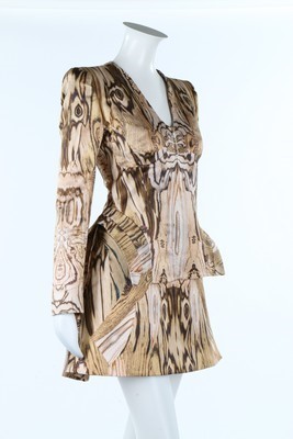 Lot 292 - An Alexander McQueen printed satin ensemble,...