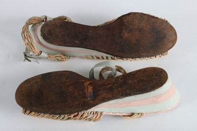 Lot 75 - A pair of Ferragamo pink and blue leather...