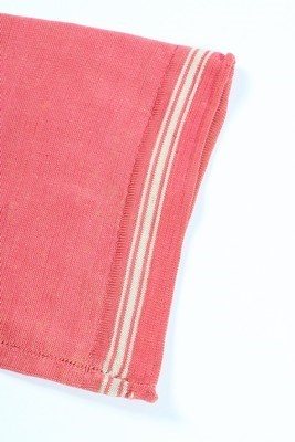 Lot 39 - A pair of frame-knitted salmon-pink silk...