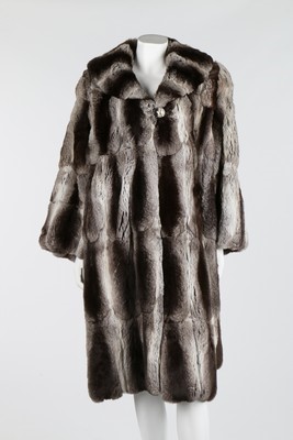 Lot 177 - A chinchilla coat, with single glass ovoid...