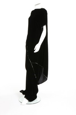 Lot 267 - A Jean Paul Gaultier couture black velvet toga-...