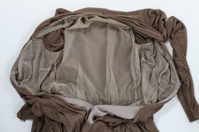 Lot 88 - A Madame Grès taupe draped silk jersey...