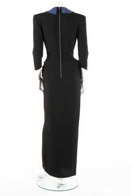 Lot 82 - A black crpe dress with sequined collar,...