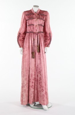 Lot 85 - A rare Schiaparelli pink damask evening coat,...