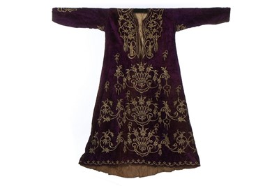 Lot 463 - An embroidered purple velvet wedding robe,...