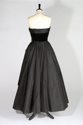 Lot 98 - A Balenciaga couture black velvet and silk...