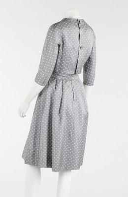 Lot 99 - A Michel Goma couture grey and white polka dot...