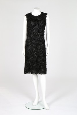 Lot 108 - A Balenciaga couture black chenille lace...