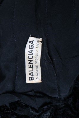Lot 108 - A Balenciaga couture black chenille lace...