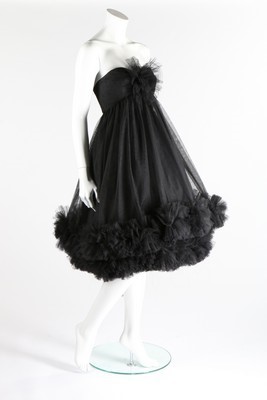 Lot 114 - A Lanvin-Castillo couture black tulle baby...