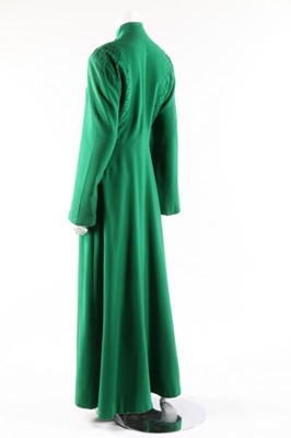 Lot 62 - A full-length green wool evening coat with...