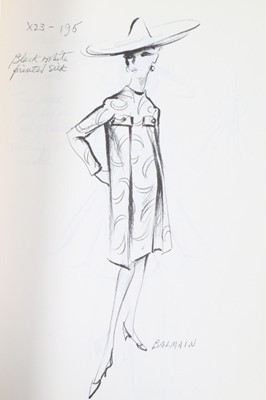 Lot 64 - A folio of photocopied fashion sketches, circa...