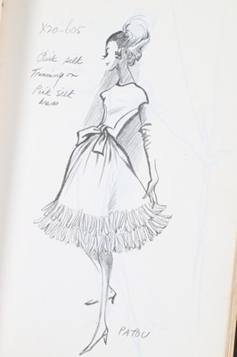 Lot 64 - A folio of photocopied fashion sketches, circa...