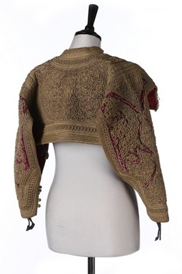 Lot 467 - A gilt thread embroidered bolero jacket,...