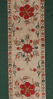 Lot 475 - An embroidered runner, Uzbek, modern, the...